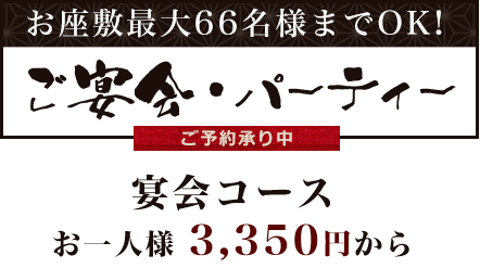 お座敷最大60名様までOK!